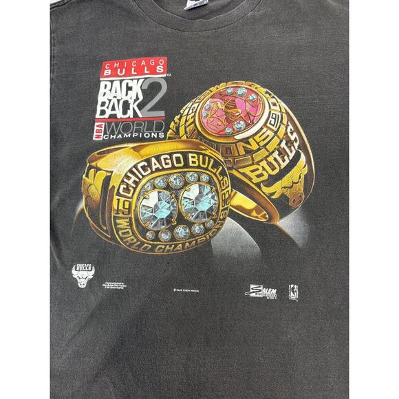 Vintage 1991 Chicago Bulls Back 2 Back Champions Rings Single Stitch Shirt Large - Picture 4 of 9